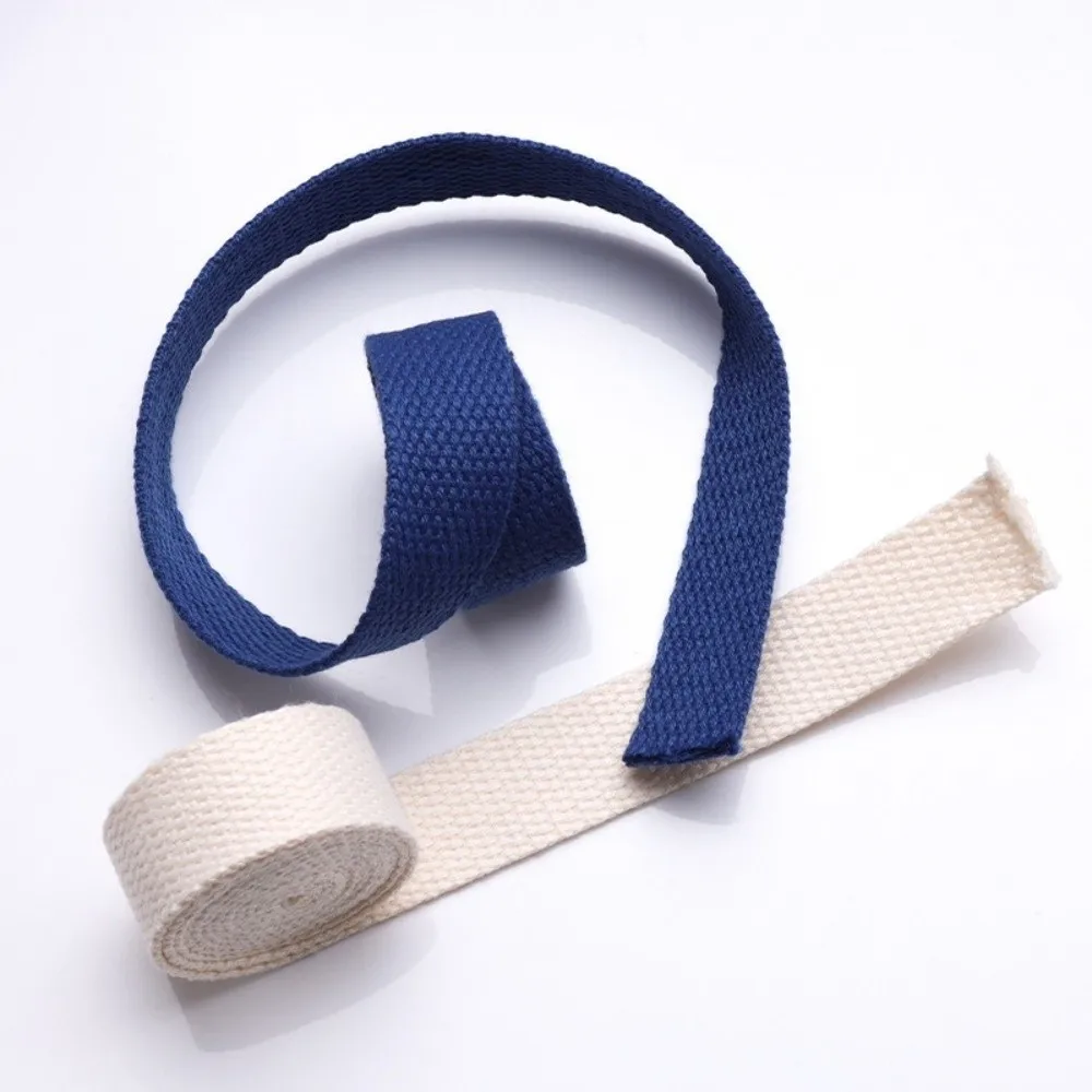 1 Meter Length Cotton Webbings Tape 20mm Width Cotton Material Bag Strap Ribbon 1.3mm Thickness Solid Color Bias Binding Tape