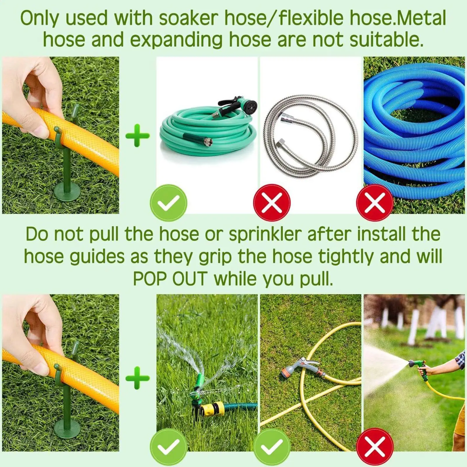Garden Hose Guide Stakes Garden Hose Holder Brackets Guide Stakes Set 10 Pieces Plant Protection Irrigation Watering Holder