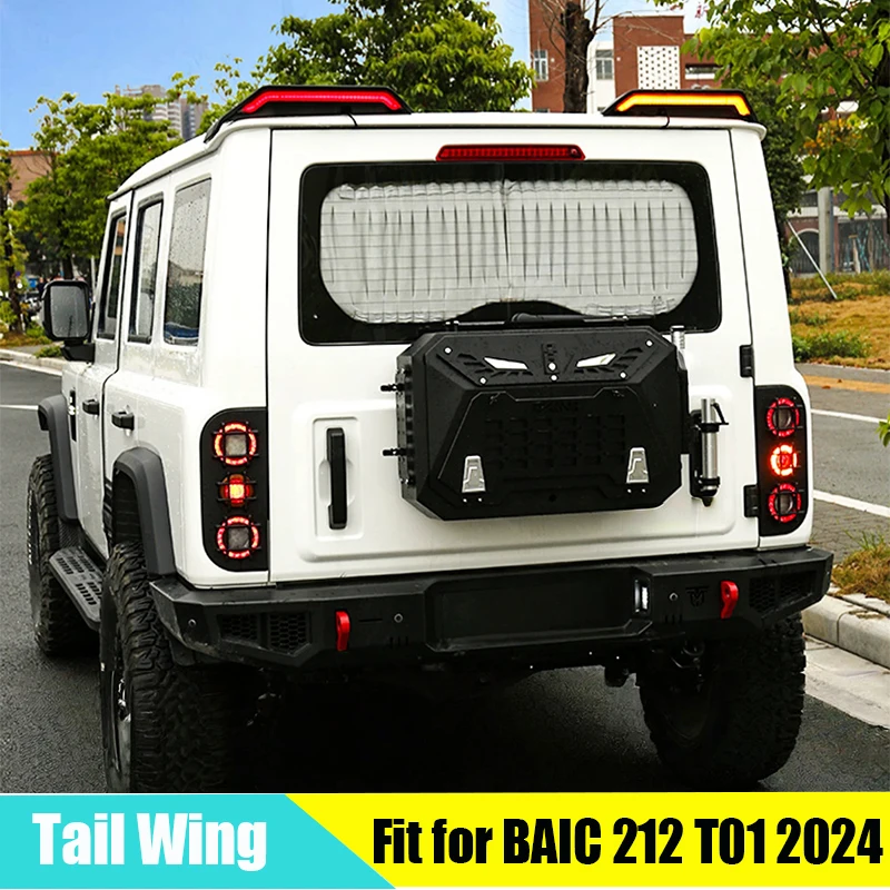 

Car Segmented Flowing Lights Tail Wing Suitable for BAIC 212 T01 2024-2026 Modified Auto with Light Roof Spoiler and Fixed Wing