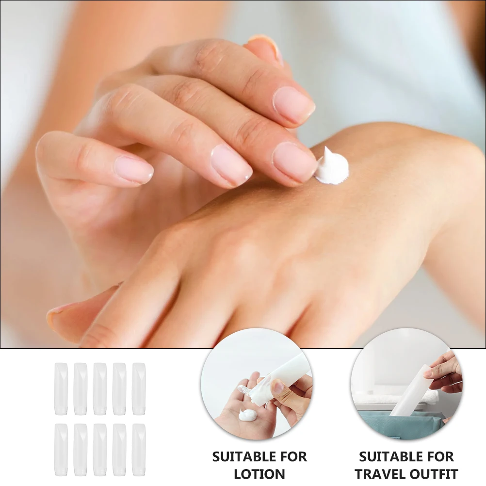 

10pcs Cosmetics Bottles Travel Lotion Containers Leak Proof Shampoo Cream Dispensers Empty Bottles PE PP Lightweight Portable