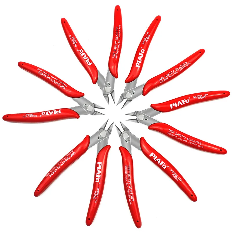 كماشة قطع الأسلاك الصغيرة كماشة قطع الأسلاك والكابلات العملي كماشة بأنف مسطح 170 لتقوم بها بنفسك أداة تشذيب شطبة القاطع كابل القراص