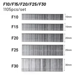1105 Uds F15/F20/F25/F30 pistola de clavos clavos rectos Brad clavos 304 grapadora de acero inoxidable grapas herramientas eléctricas para carpintería