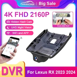 For Lexus RX 350H 500H RX500H RX350H 2023 2024 Car Video Recorder Wifi Car DVR 4K 2160P Dash Cam Camera UHD Night Vision