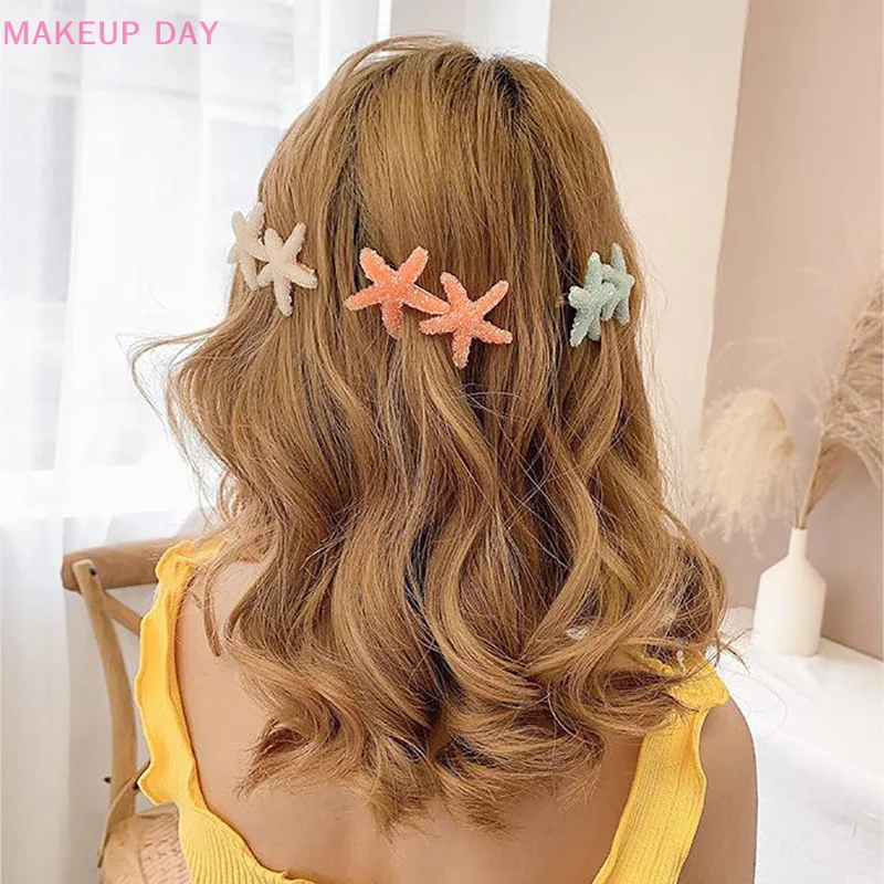 Sea Star Shape Hair Clips Fashion Girls Hairpin Women Top Bangs Side Clip Hairdressing Headwear