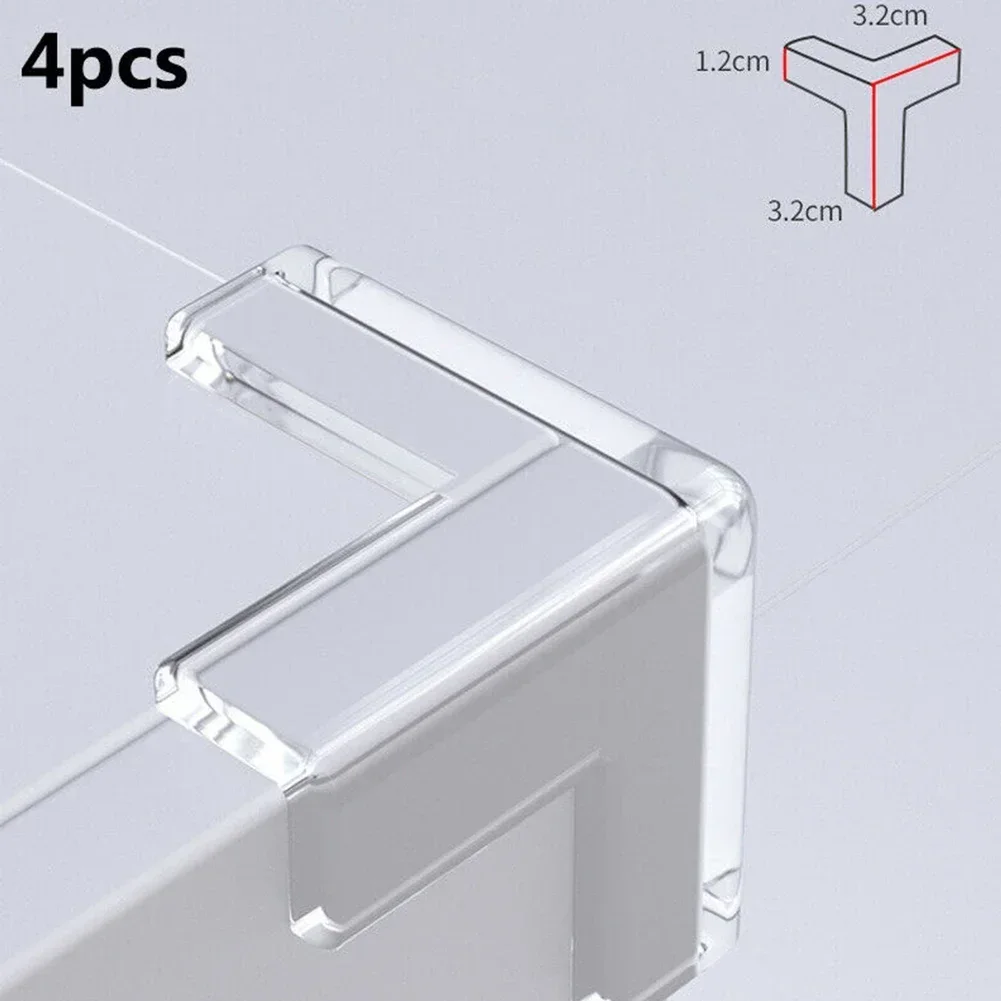 4pcs Child Baby Table Corner Edge Protectors Clear Rubber Furniture Corner Edge Table Cushion Guard Protector Baby Safety Home