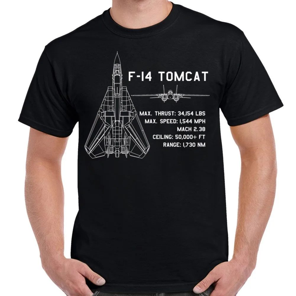 

F-14 Tomcat Schematic Men T-shirt Short Sleeve Casual Summer Boys T-Shirts