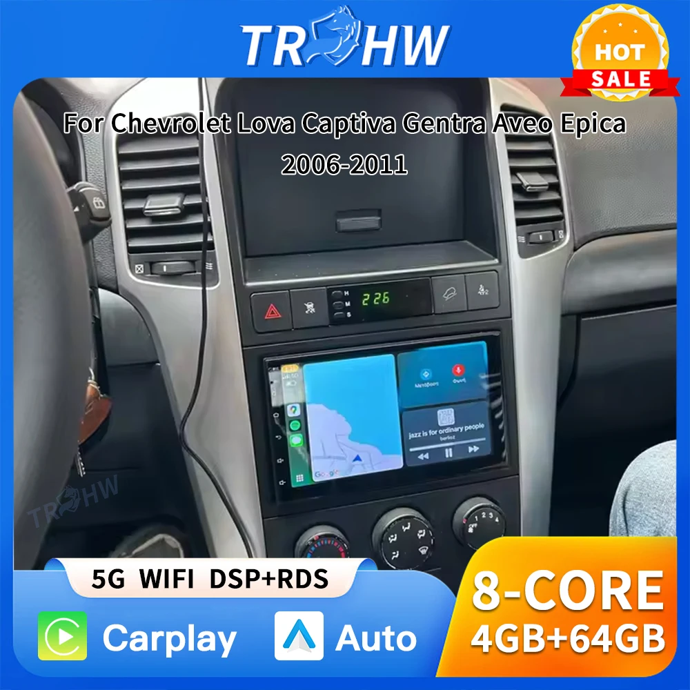 

Android 16 Car Radio Carplay For Chevrolet Lova Captiva Gentra Aveo Epica 2006-2011 Multimedia Video Player Navigation GPS WiFi