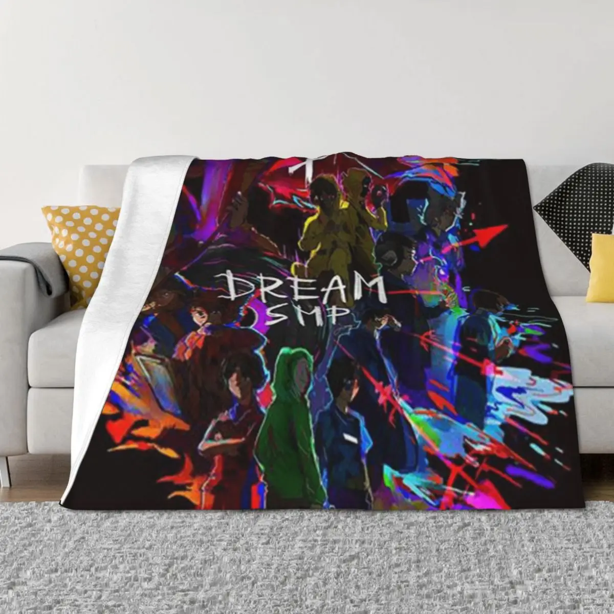 

Dream SMP Black Anime Throw Blanket for babies Camping Weighted Bed linens Blankets