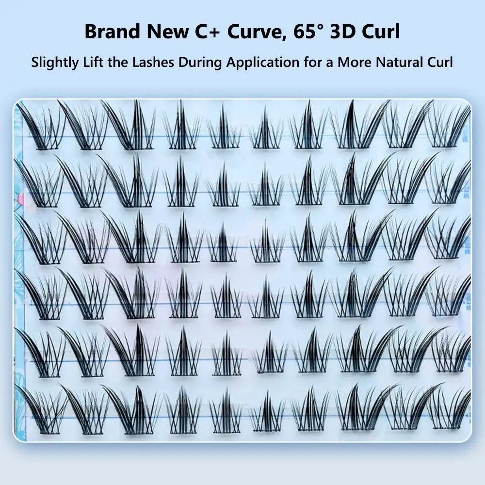 C Curl Anime Lashes Wispy No Glue Manga Lash Clusters Natural Look Spiky DIY Eyelash Extensions Wielokrotnego użytku Anime Lashes