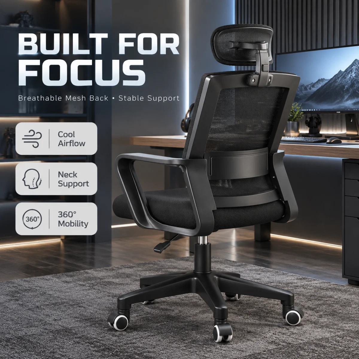 Computer chair, office chair, comfortable long-sitting seat, dormitory study desk stool, mahjong chair, employee backrest chair image 2