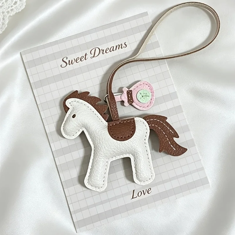 Cute Bag Charm Pendant Colorful Pony Keychain with Fortune Money Bag Ornament Car Key Ring Handbag Hanging Decor