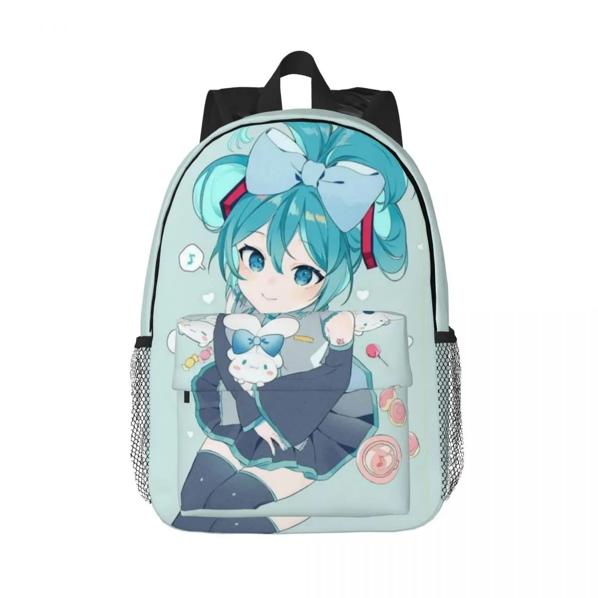 Wodoodporny plecak Hatsune Miku 15 cali — lekka torba podróżna z wieloma kieszeniami do organizacji