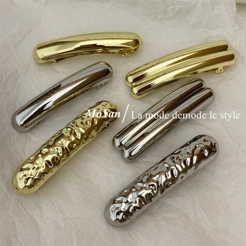 2024 Metal Irregular Double-layer Hairpin for Women Silver Golden Headband Hairclip Girls Fashion Jewelry Hair Accessories Gift