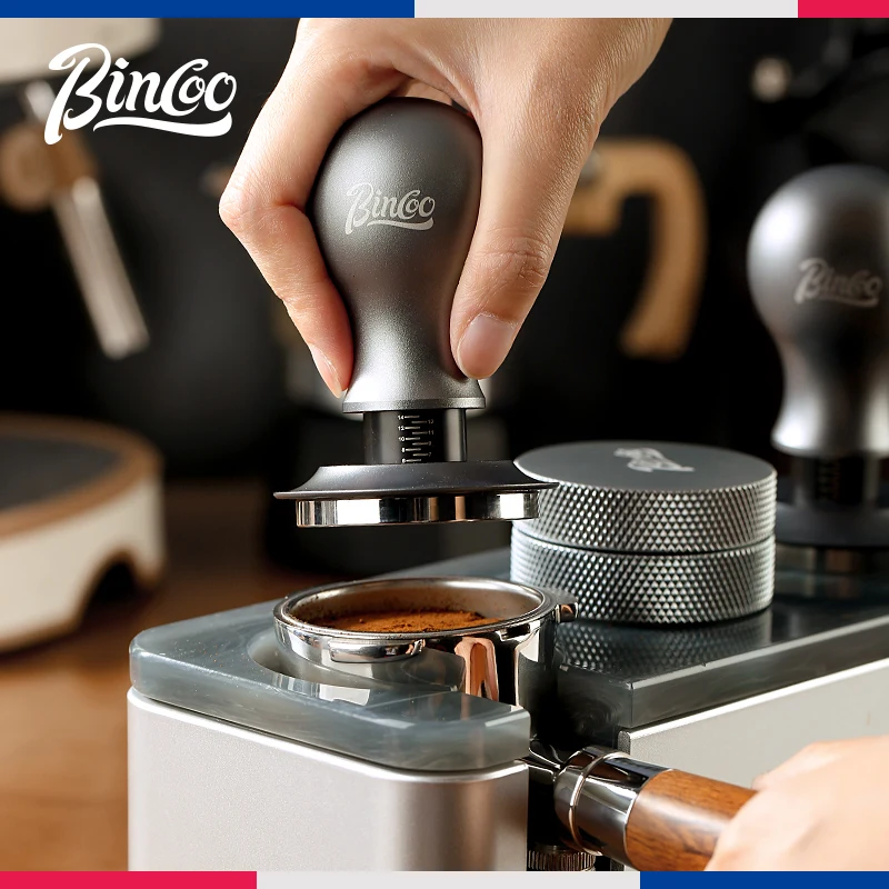 BINCOO Coffee Tamper 58mm 51mm Ripple Base Leveling Constant Pressure Calibrated Spring Loaded Barista Tools Espresso Accessorie