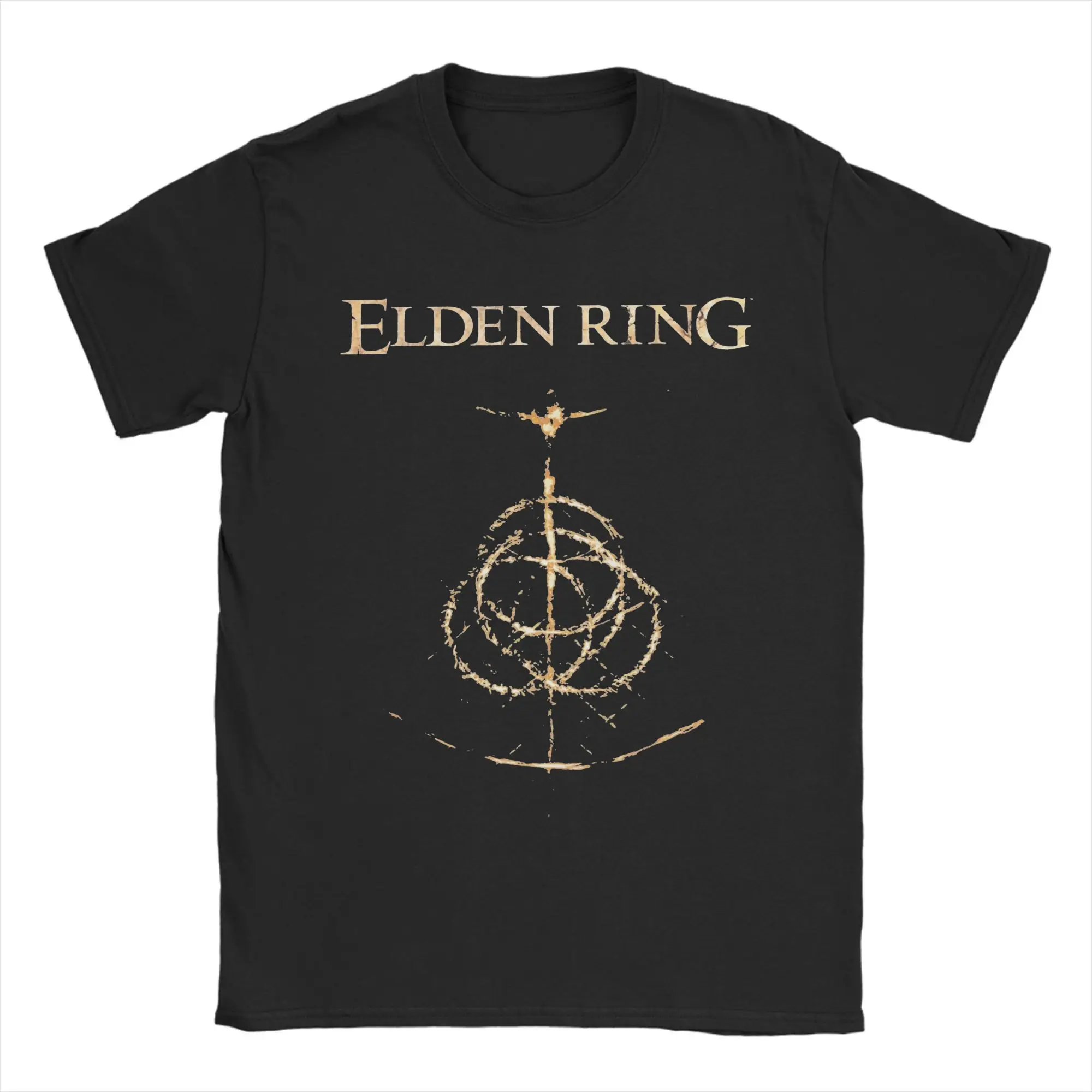 New Arrival gaming eldened cosplay game rings Logo T Shirt for Men Women 100% Cotton Tee Shirt Short Sleeve Tops