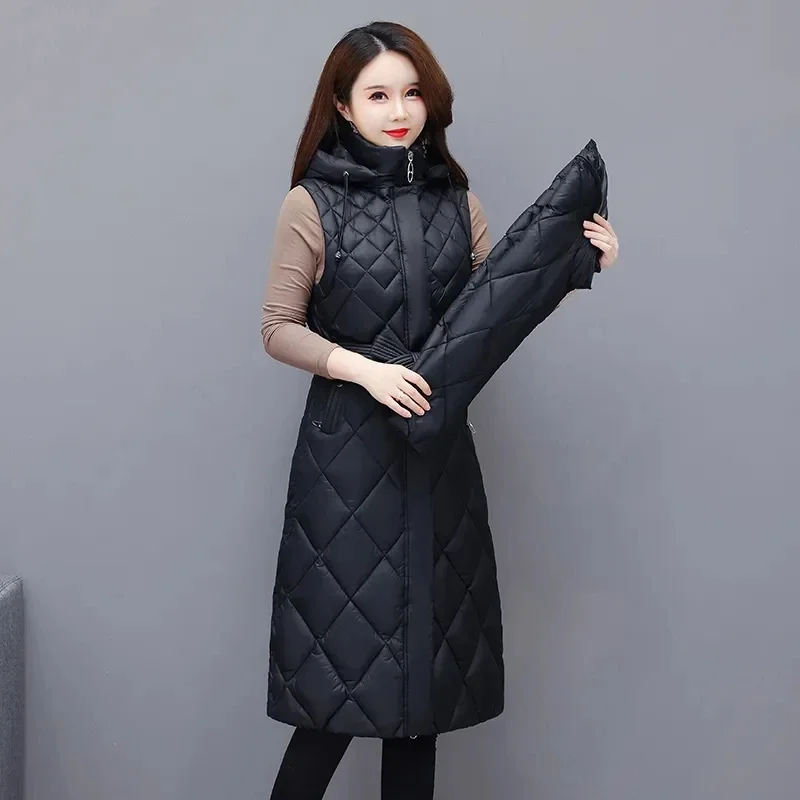 

High Grade Lightweight Down Cotton Jacket Women Clothes Mid Length Warm Winter Jacket Basic Coat Female Parkas Outerwear JJ379