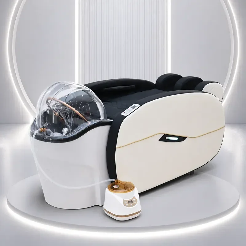 Electric Shampoo Bed with Head Treatment Fumigation Water Circulation Flushing 6D Simulated Human Massage and Electric Leg