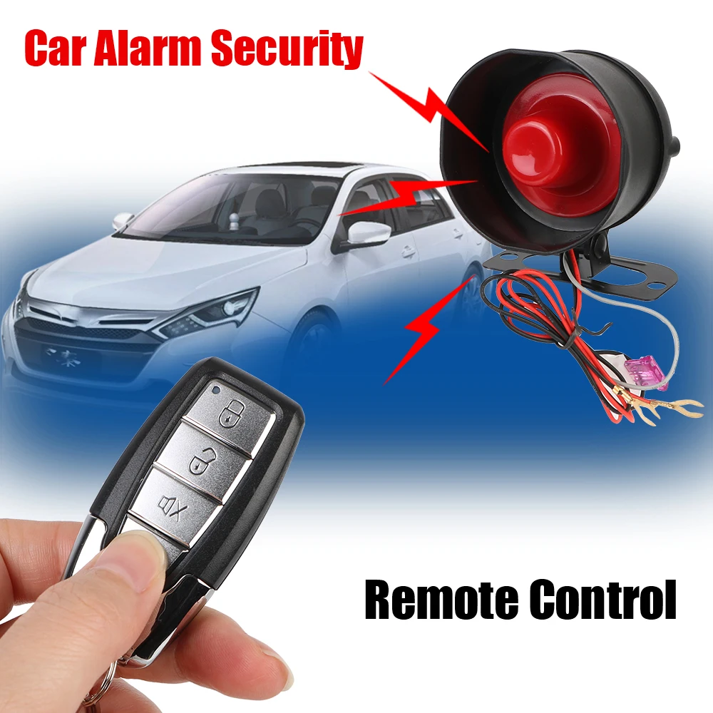 12V Car Alarm System M8115 Auto Burglar One Way Vehicle Burglar Alarm Security Protection & 2 Remote Control Universal Car Part