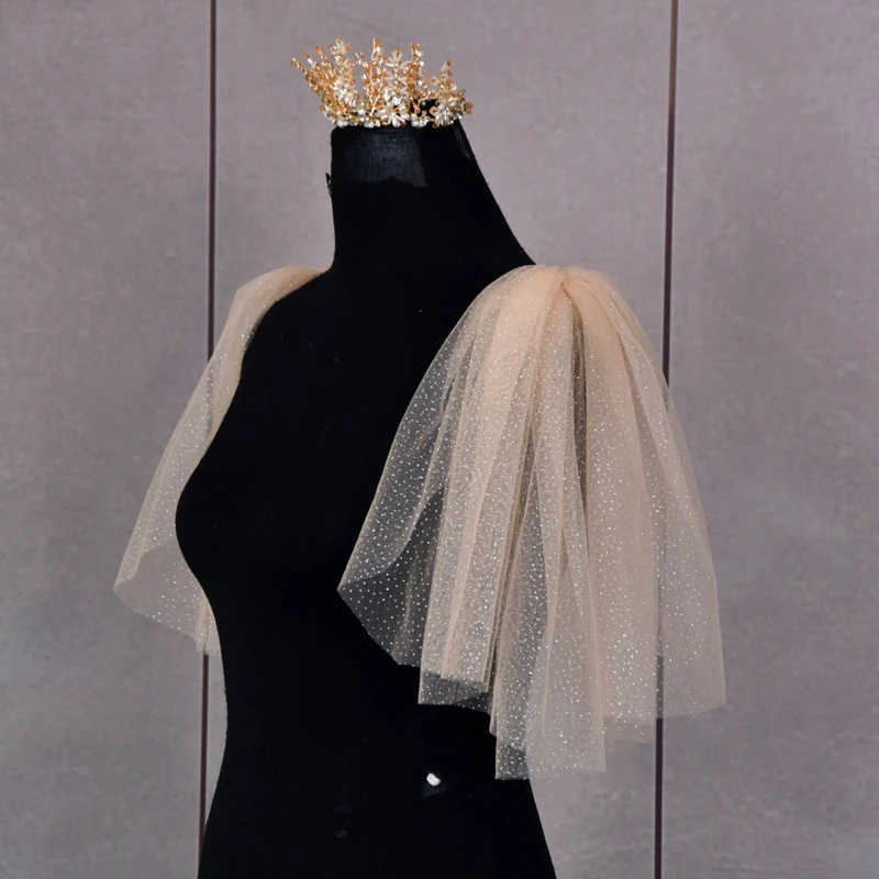 Bridal Wedding Shinning Shawl Sheer Wrap Wedding Shawl Shrug with Gilding Design