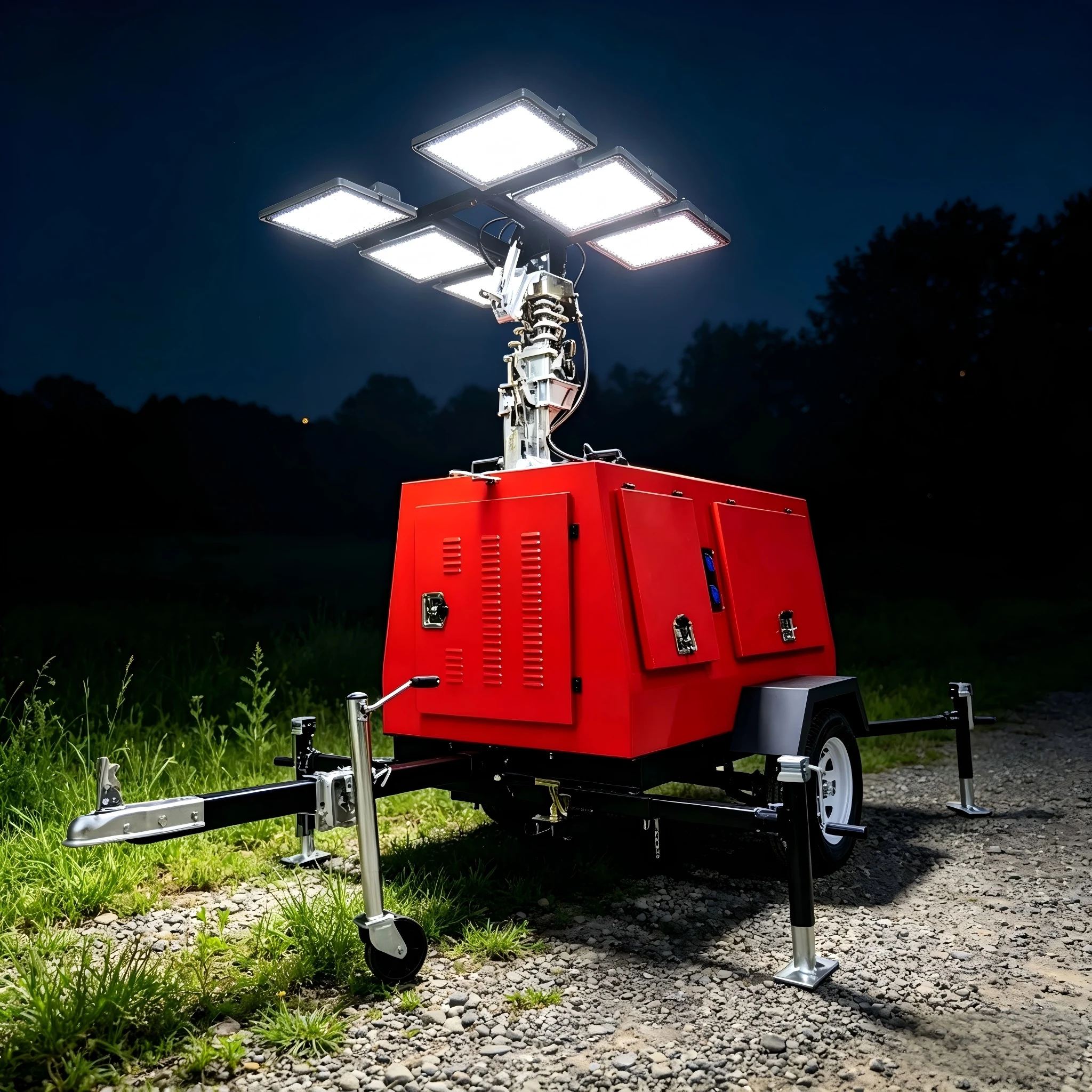 Dual Voltage 110V 220V 50Hz 60Hz Mobile Lighting Tower For Export To Africa Middle East South America Construction Projects