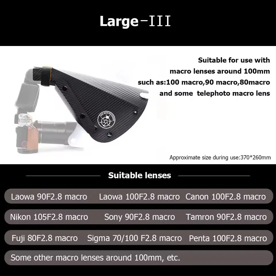 Guage Universal Hoof Cover Flash Diffuser Softbox Speedlight Reflector Snoot Camera Accessories for Macro Lens Shooting image 3