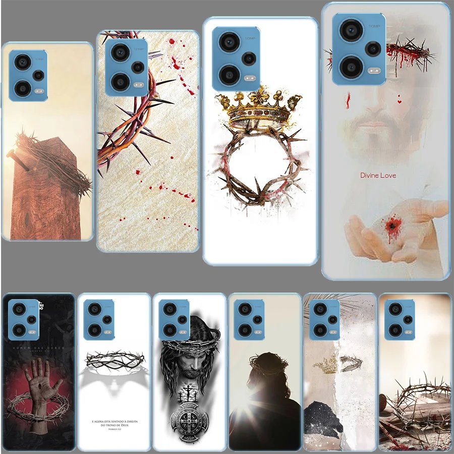 Jesus, The Crown of Thorns Funda For Redmi Note 13 Pro+ 5G Plus 12 12C 10 10C 10A 9 9T 9C 9A 8 8A 7 7A K70 K60 K40 K20 Pro 6 6A