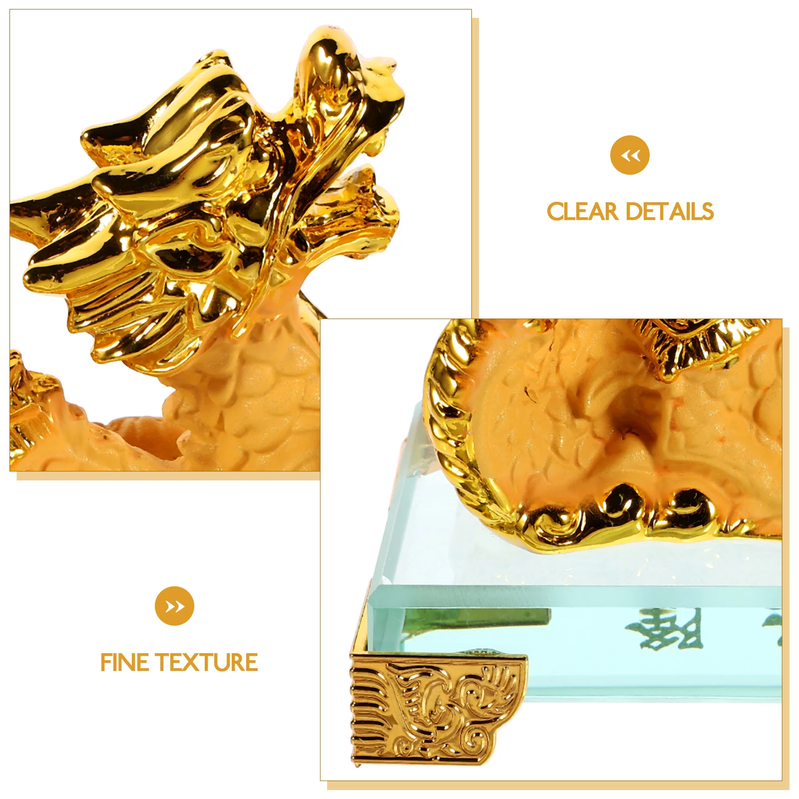 

1Set Dragon Statue Resin Craft Decoration Elegant Chinese Desktop Ornament Small Dragon Decor Small Desktop Decor