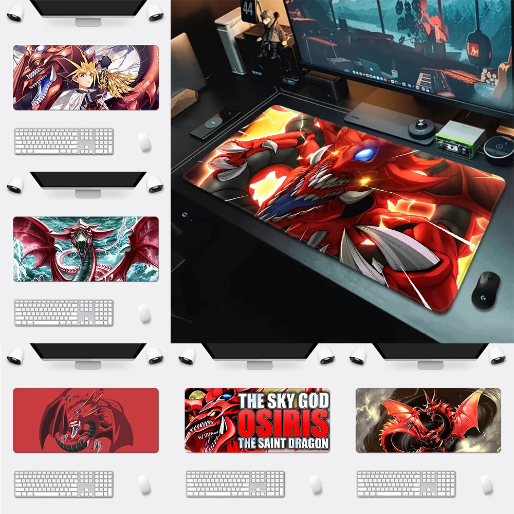 YuGiOh سانت التنين إله أوسريس ماوس الوسادة HD الطباعة ألعاب الكمبيوتر قفل الحافة عدم الانزلاق ماوس الوسادة لوحة المفاتيح الكمبيوتر وسادة مكتب