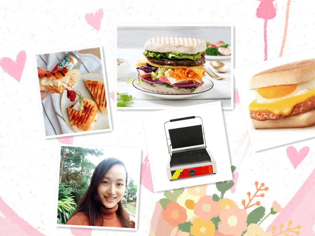 แผ่นเดี่ยว Non-Stick Cast Iron Panini Grills บาร์บีคิวไส้กรอก Burger Toast Beef สเต็กแซนวิช Panini PressGrills
