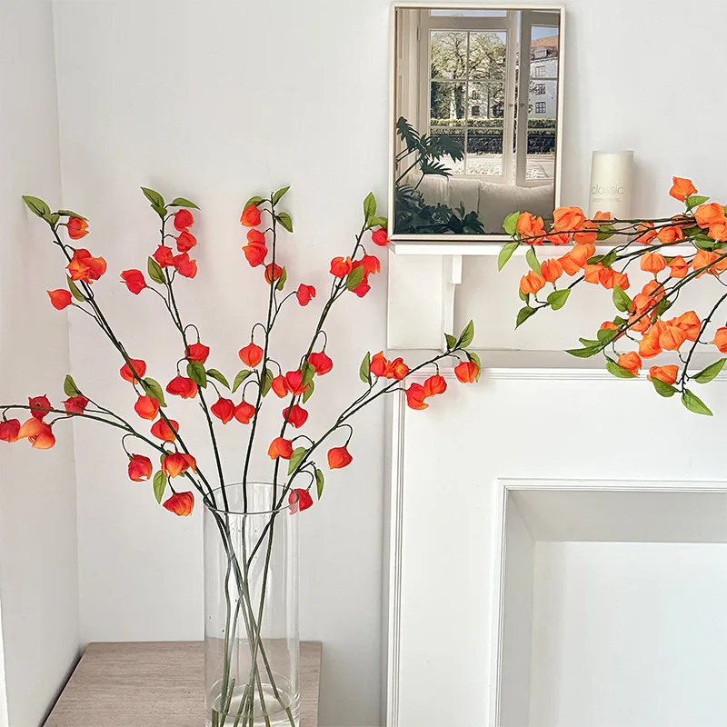 95cm Artificial Physalis Lantern Fruit Branch for Home Decor and Decorative Floral Arrangements