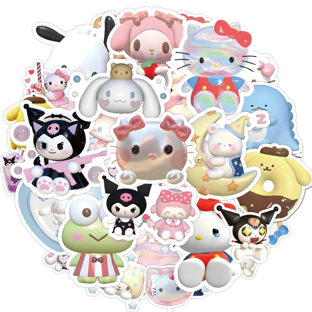 50/100Pcs Cartoon Sanrio Stickers Kuromi My Melody Leuke Decals Kawaii Meisjes Diy Scrapbooking Water Fles Laptop Sticker voor Kid