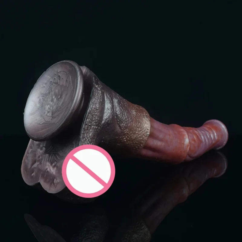 Masturbador Sex Toys Shop FAAK 35 cm de largo caballo con silicona multicolor Anal Plug gran fantasía pene femenino