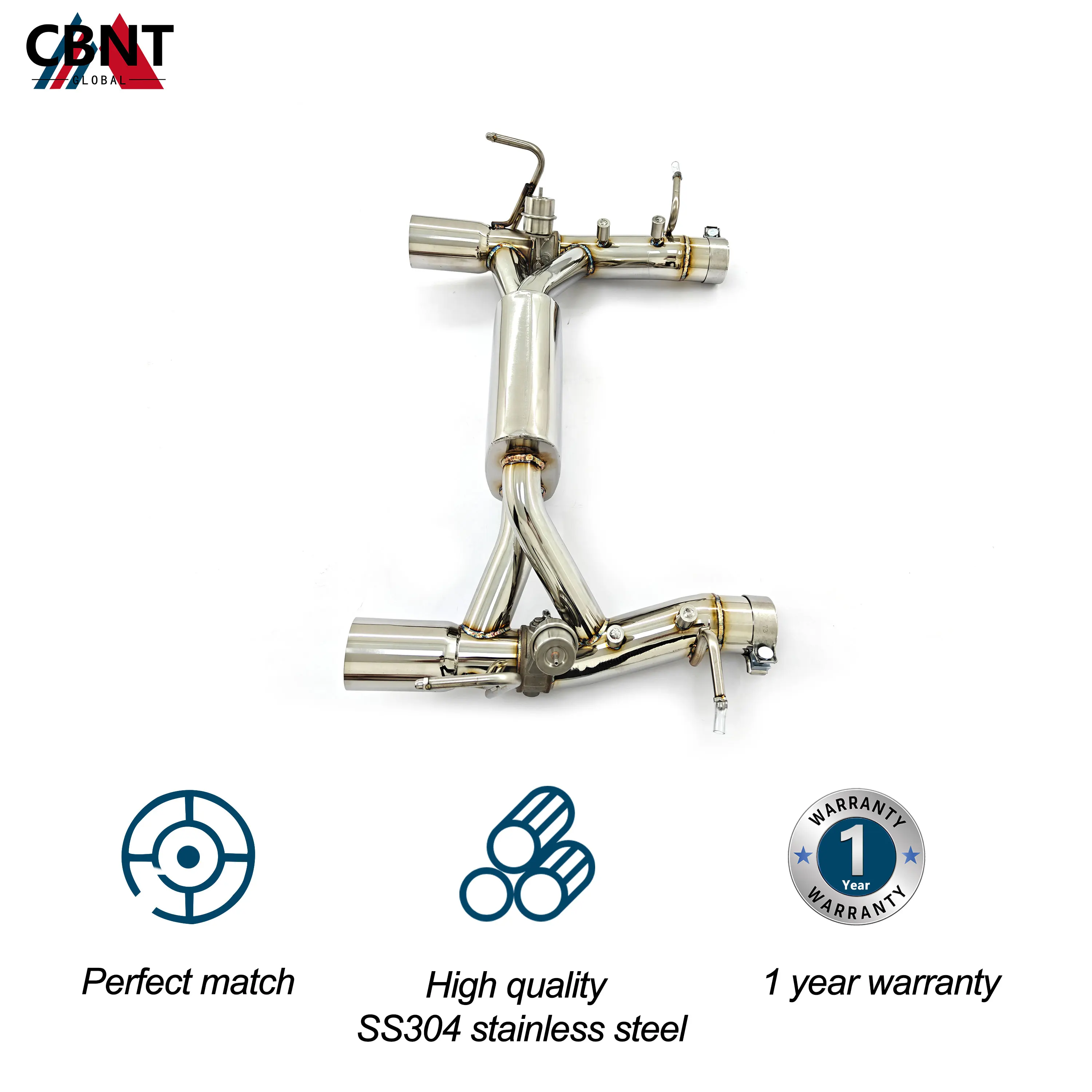 ظهر عادم CBNT F8 مناسب تمامًا لسيارة فيراري F8 Spider Tributo 3.9L V8 نظام عادم كاتم صوت Twin-Turbo Valvetronic