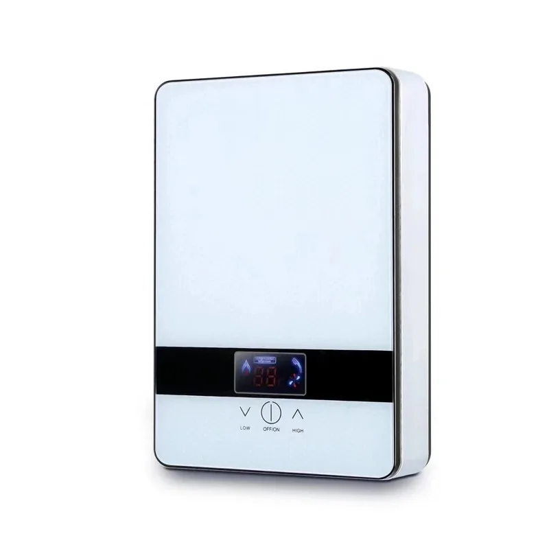 6500W 220V Instantaneous Electric Water Heater Wall-mounted Shower Kit with Handshower LED Screen Display for Home