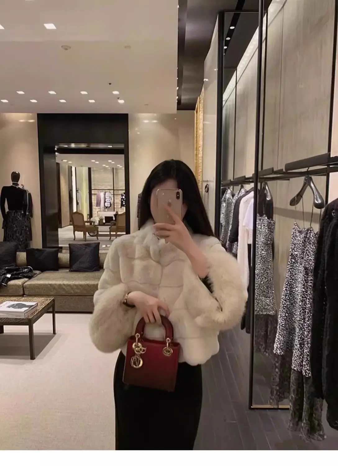 

Faux Fur Neck Collar Coats Womens Nightclub V-Neck Huge Belts Shaggy High-End Chunky Thermal Fashion Tender Double-Sided Girls