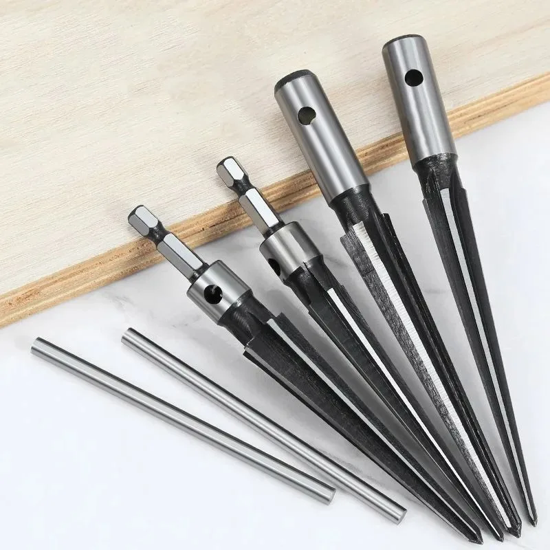เครื่องมือตัดรูทรงกรวยแบบมือถือ รุ่น T-handle Taper Reamers สำหรับงานไม้ รูปทรงหกเหลี่ยม สำหรับเจาะรูบริดจ์พิน
