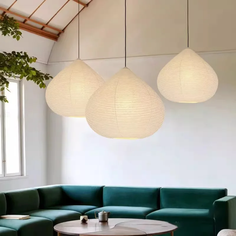 

Japanese Wabi-Sabi Style Rice Paper Pendant Lights Bedroom Teahouse Hotel Restaurant Zen Living Room Hanging Lamps Fixture Decor
