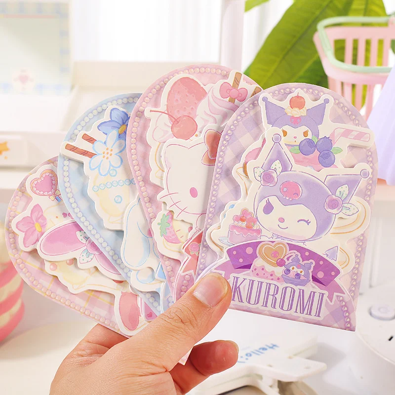 4pack/lot Sanrio Melody Kuromi Cinnamoroll Memo Pad Sticky Notes Stationery Label Notepad Planner Sticker Post School Supplies