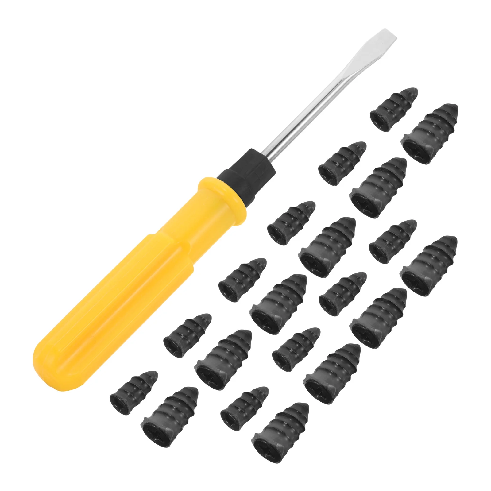 

1 Set Plug Kit For Car Motorcycle Electric Bike Tubeless Tire Repair Tools With Large Small Rubber Screw Nails Screwdriver,