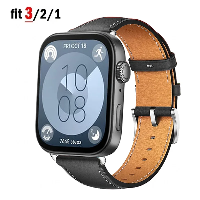 สายหนังแท้สำหรับนาฬิกา Huawei Fit 3สายนาฬิกาอัจฉริยะทดแทนสายรัดข้อมือกีฬาสร้อยข้อมือย้อนยุค Huawei Fit 2อุปกรณ์เสริม