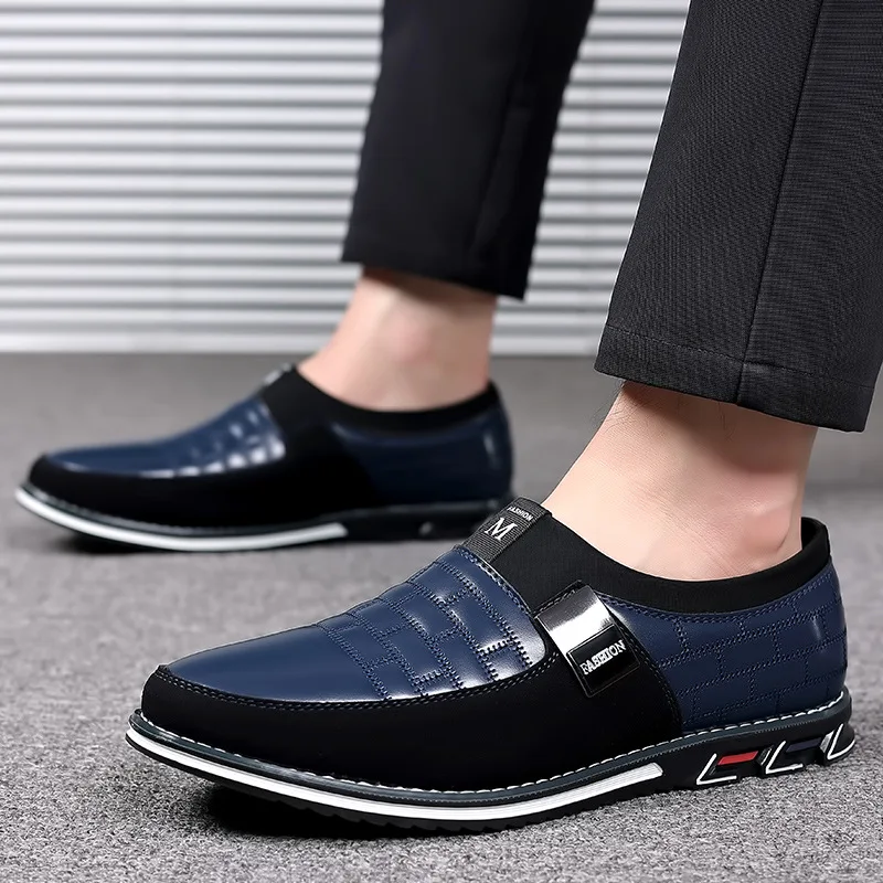 Summer Men\'s Casual Leather Shoes Business Loafers for Men Slip-on Office Working Shoes Men Moccasins Sapato Masculino Big Size