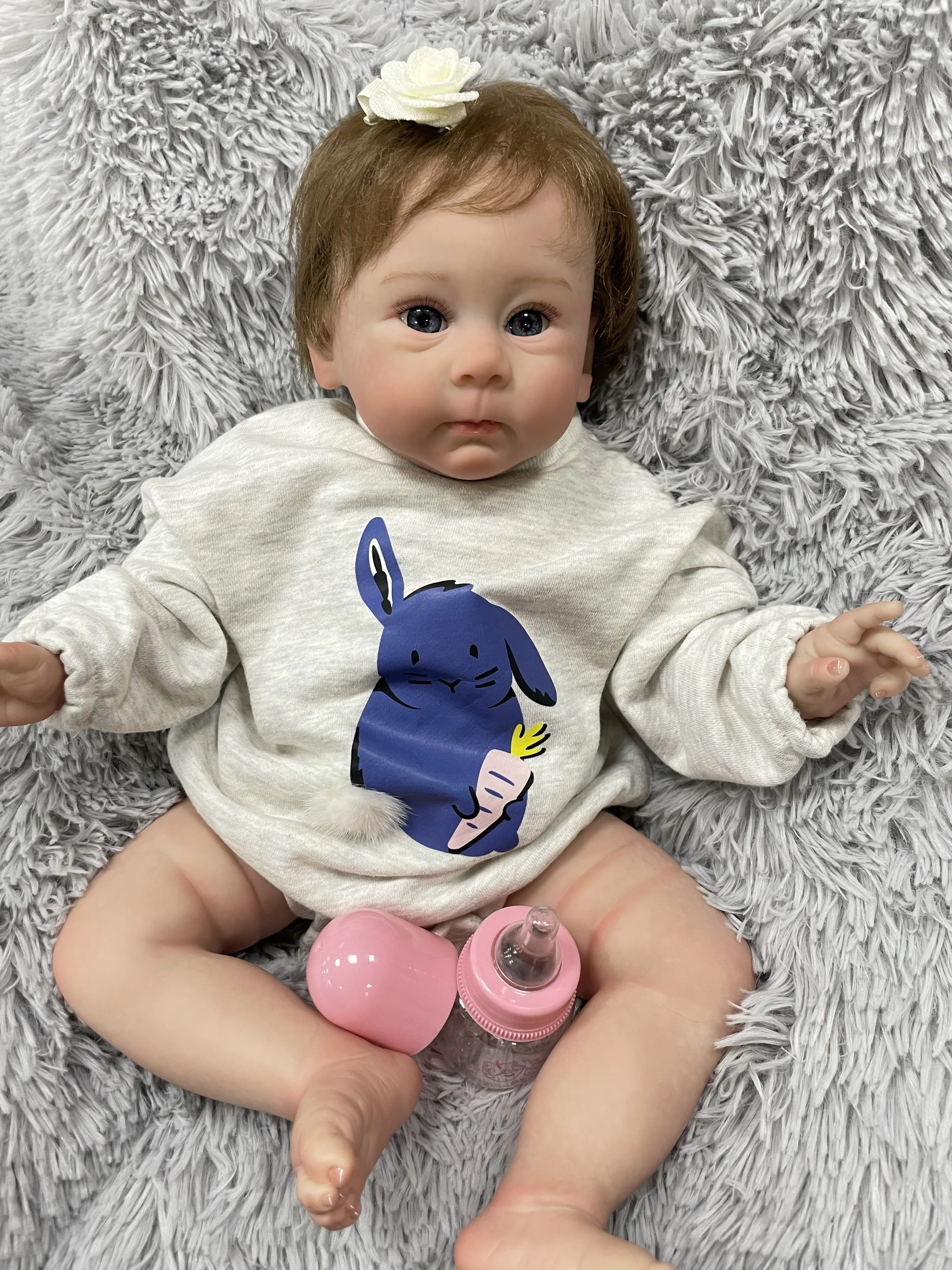 Cokela 비닐 아기 인형, 코튼 바디, 현실적인 신생아 인형, 부드러운 실리콘, 60cm, 24 인치