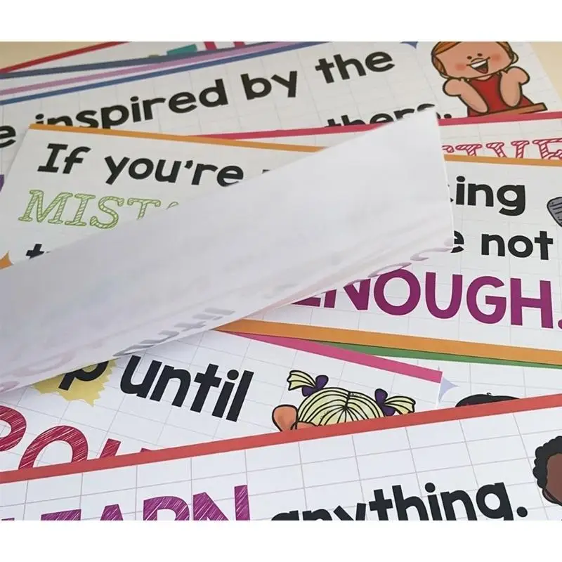 Y1UB Pack of Educational Kids Classroom Posters With Alphabets Number Animals Themes