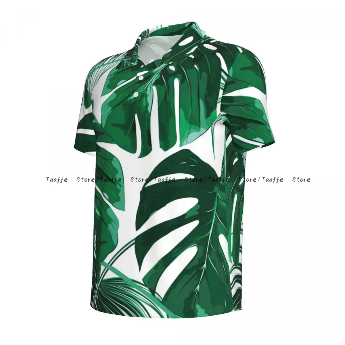 Men's Polo Shirt Tropical Palm Leaves Jungle Leaves Pattern Male Clothing Summer Casual Short Sleeve Shirt Sweatshirt