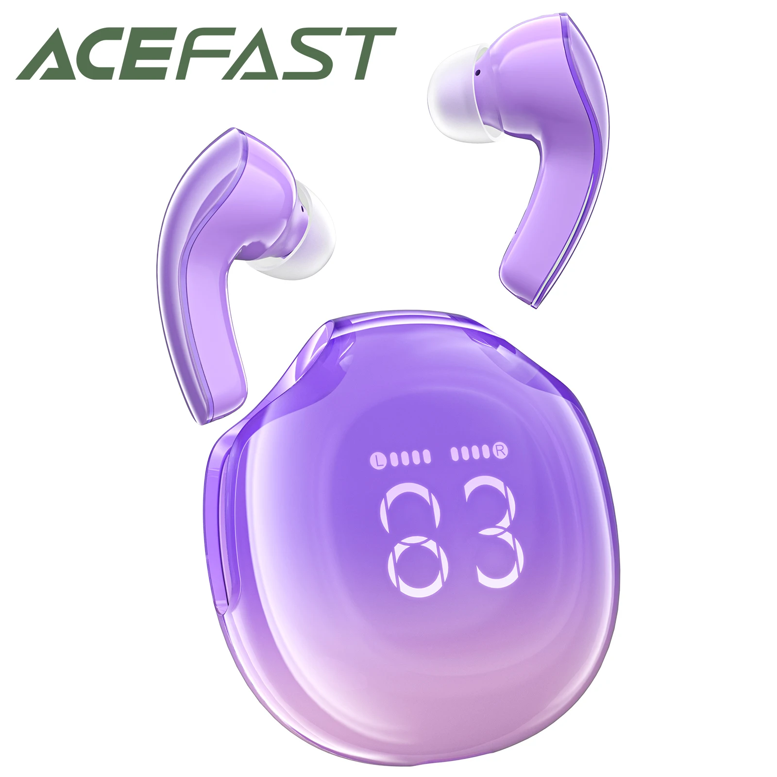 ACEFAST T9 TWS Kablosuz Kulaklık Bluetooth 5.3 Kulaklık Spor Müzik HiFi Kulaklık AI çağrı gürültü Kulakiçi Bas iphone 15 14