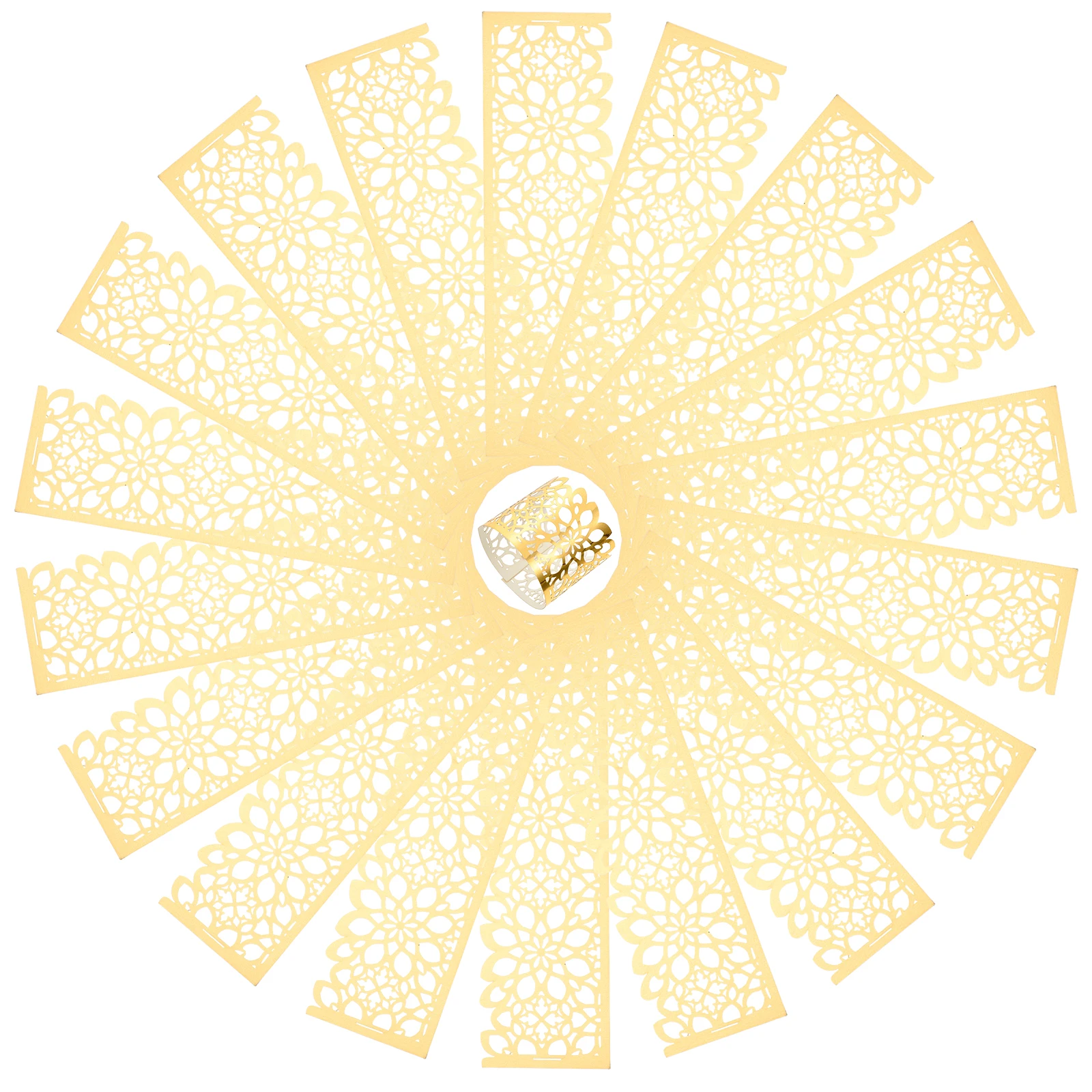 

50pcs Paper Napkin Rings Disposable Serviette Ring For Party Wedding Dinner Table Decor Compact Chic Hollowed Napkin Buckle