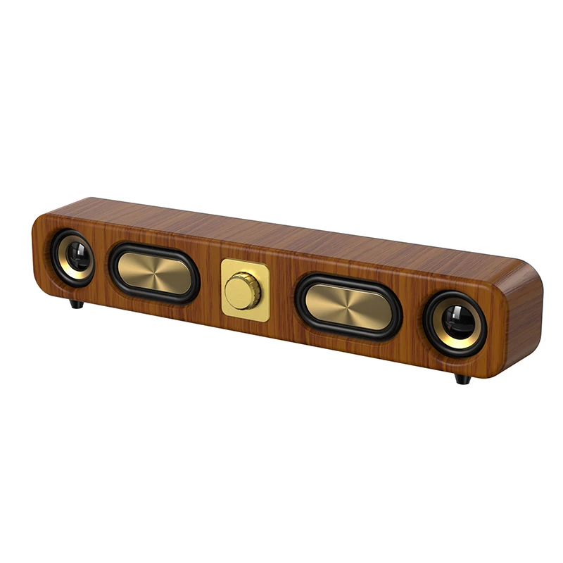 Luxurious Sound Experience Retro E-3404 New Stylish Retro Home Wireless BT Speaker Portable Double Speaker Stereo Bar Sound Box