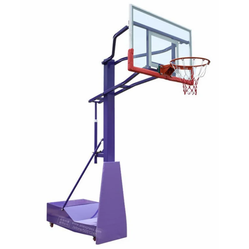 Teenagers Children Purple Basketball Stand Pole Height Adjustable Rack Frame Kids Basket Ball Hoop Game Playground Equipment