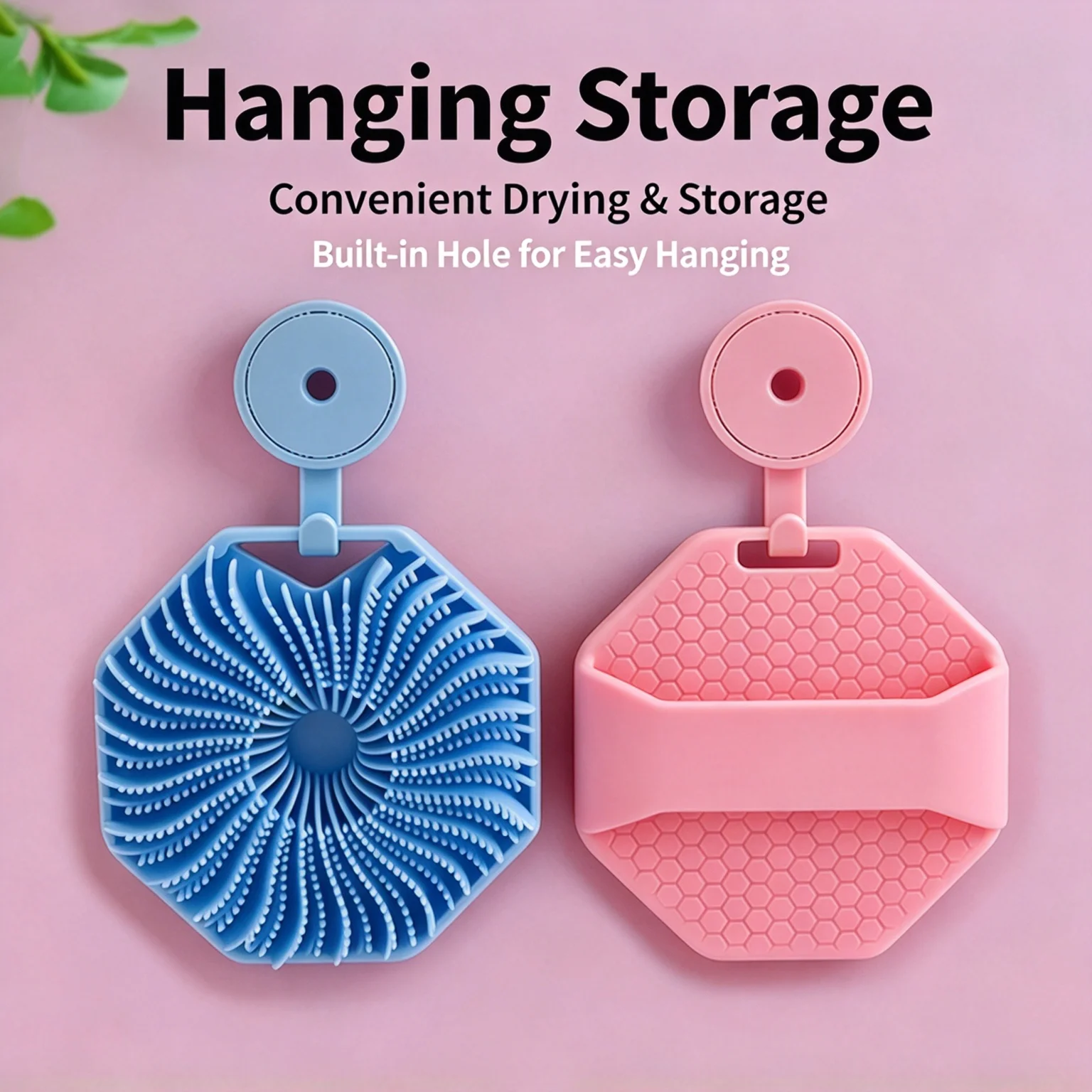 1pc Handheld Silicone Bath Brush, Gentle Exfoliating Shower Scrubber Hanging Storage Design for Deep Skin Cleaning