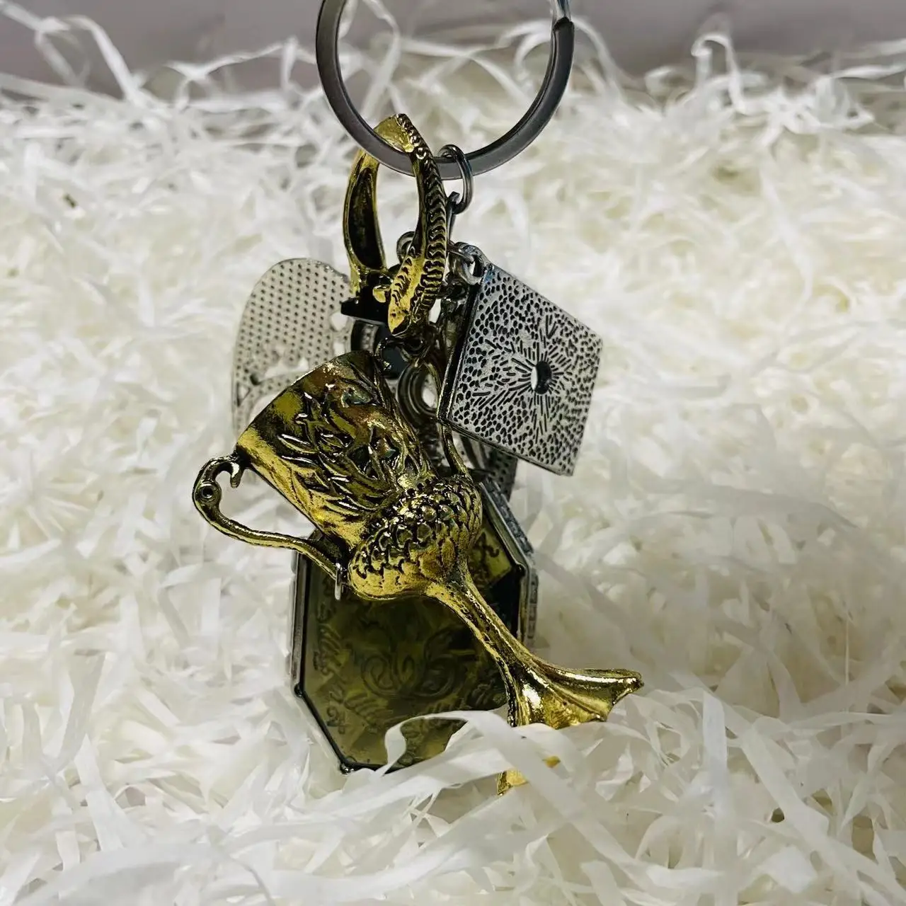 Horcrux Combination Keychain Locket Cup Eagle Diary Rings Pendant Key Chain Halloween Cosplay Accessory Christmas New Year Gift